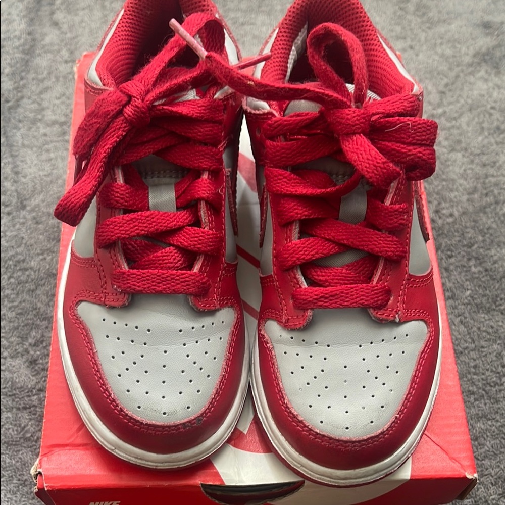 Nike Kids Red and Gray Sneakers